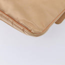 CHANEL Chain Shoulder Bag Satin Beige Silver CC Auth bs16982-16