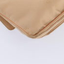 CHANEL Chain Shoulder Bag Satin Beige Silver CC Auth bs16982-17