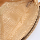 CHANEL Chain Shoulder Bag Satin Beige Silver CC Auth bs16982-10