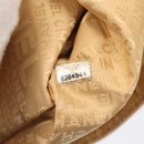 CHANEL Chain Shoulder Bag Satin Beige Silver CC Auth bs16982-11