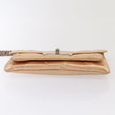 CHANEL Chain Shoulder Bag Satin Beige Silver CC Auth bs16982-5