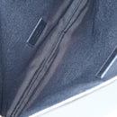 SAINT LAURENT Clutch Bag PVC Dark Brown Gold Auth bs16997-11