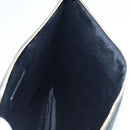 SAINT LAURENT Clutch Bag PVC Dark Brown Gold Auth bs16997-18