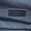 SAINT LAURENT Clutch Bag PVC Dark Brown Gold Auth bs16997-12