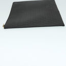 SAINT LAURENT Clutch Bag PVC Dark Brown Gold Auth bs16997-5