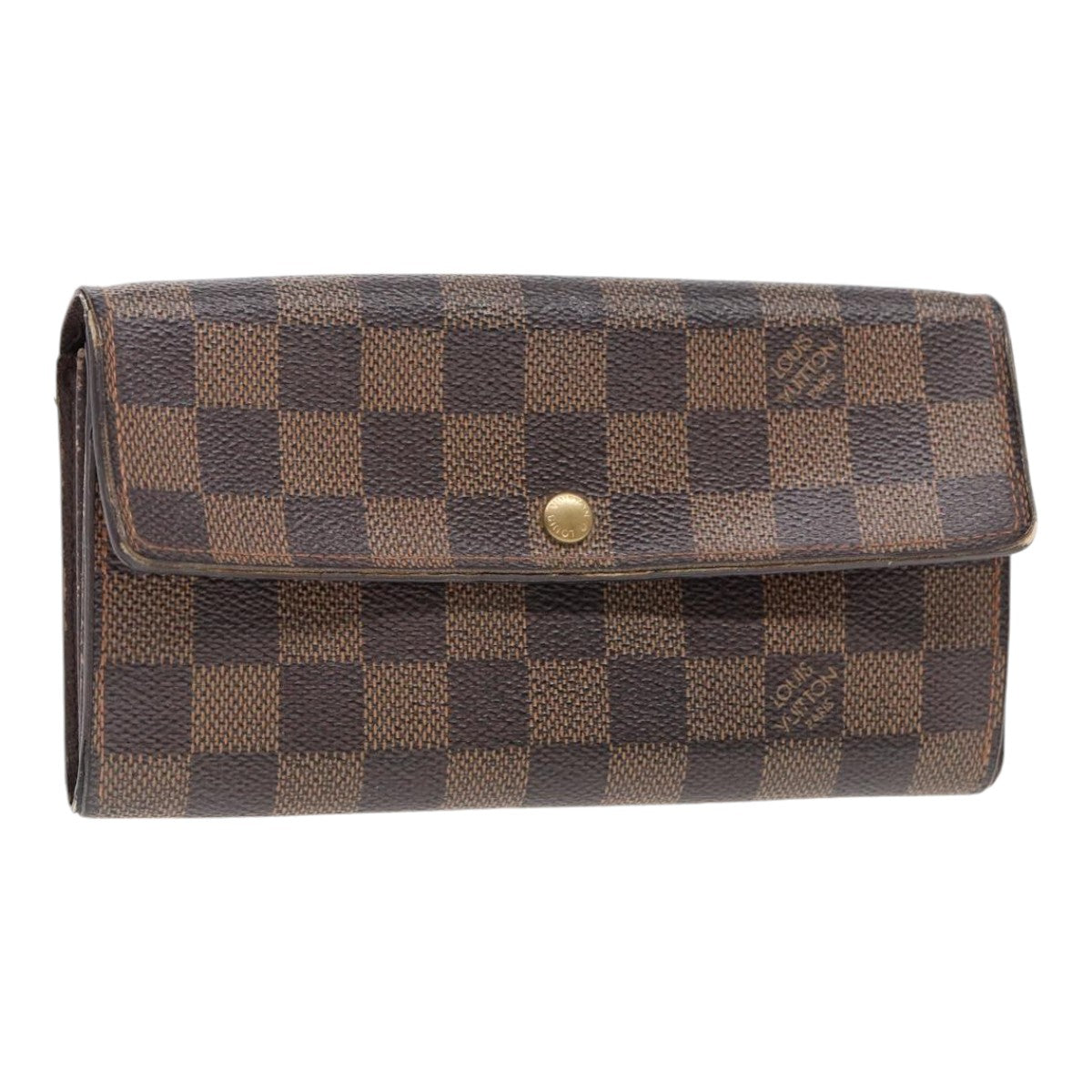 LOUIS VUITTON Damier Ebene Portefeuille Sarah Long Wallet N60491 LV Auth bs17002