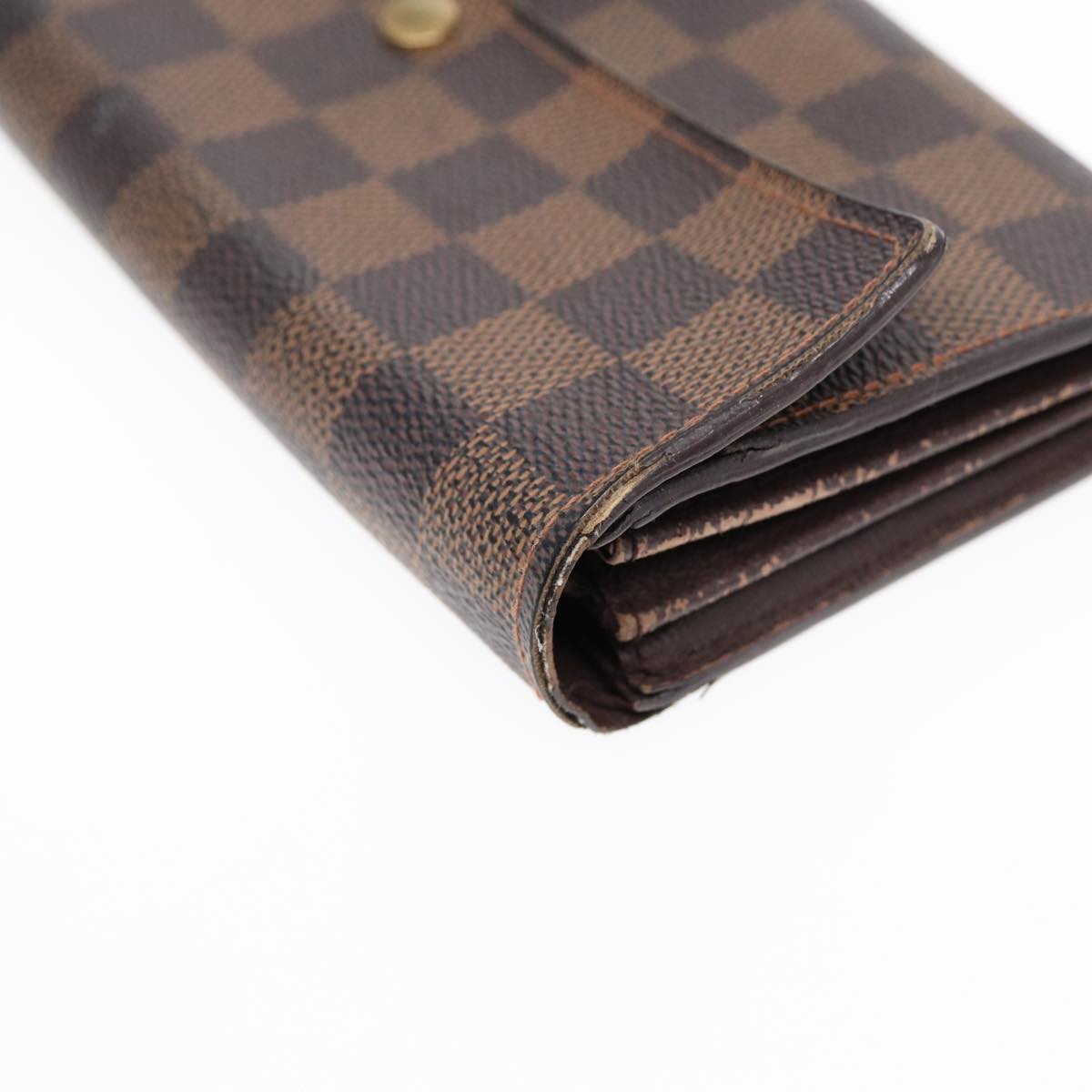 LOUIS VUITTON Damier Ebene Portefeuille Sarah Long Wallet N60491 LV Auth bs17002