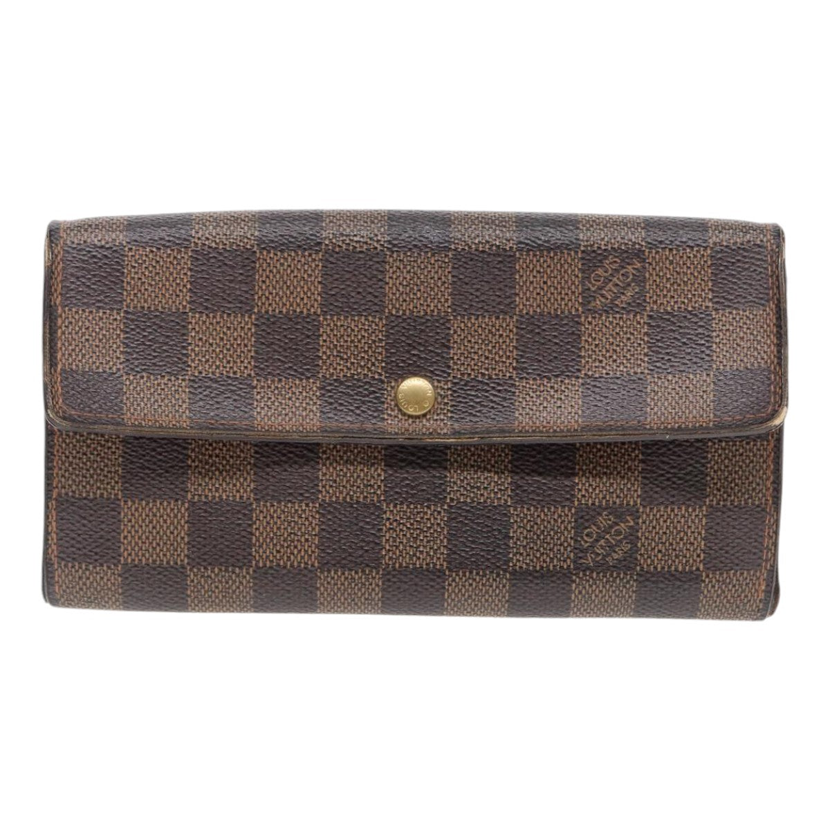 LOUIS VUITTON Damier Ebene Portefeuille Sarah Long Wallet N60491 LV Auth bs17002