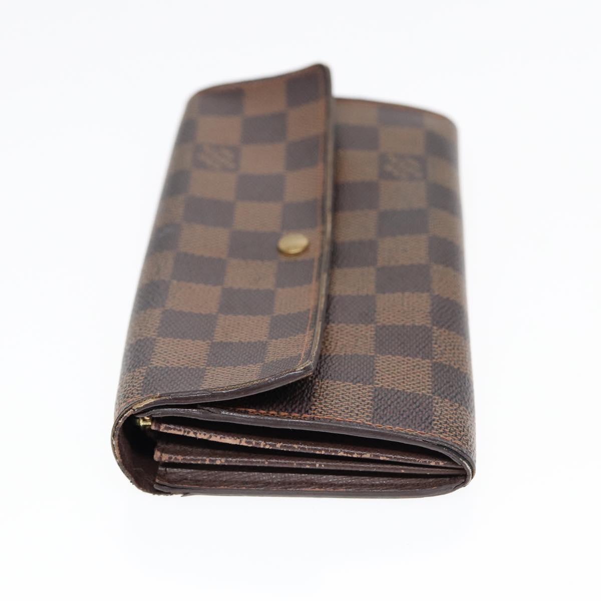 LOUIS VUITTON Damier Ebene Portefeuille Sarah Long Wallet N60491 LV Auth bs17002