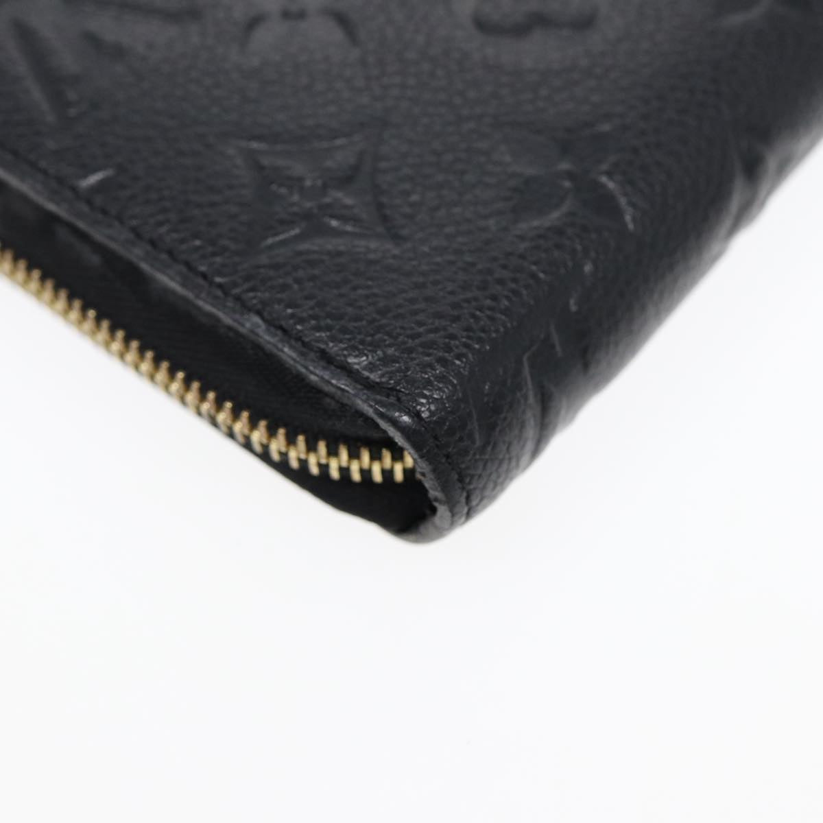 LOUIS VUITTON Monogram Empreinte Zippy Wallet Black M61864 LV Auth bs17004