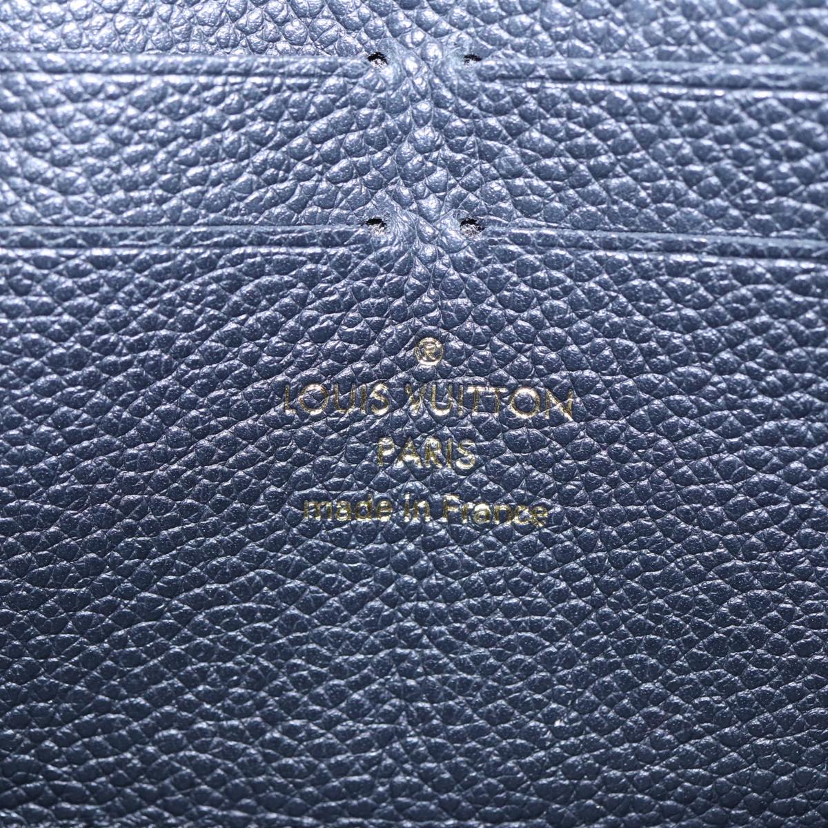 LOUIS VUITTON Monogram Empreinte Zippy Wallet Black M61864 LV Auth bs17004