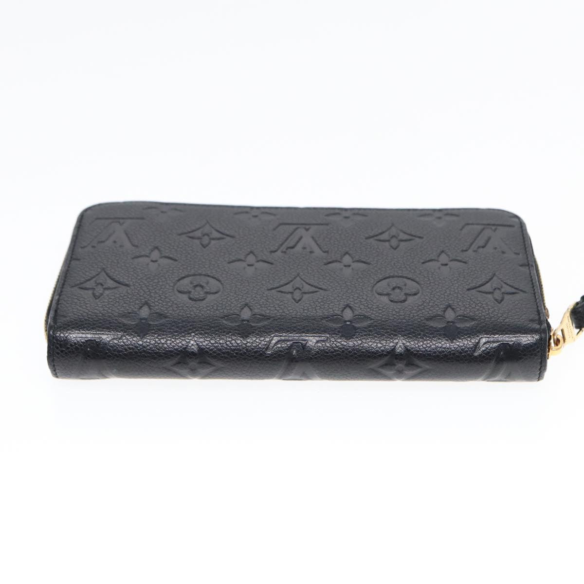 LOUIS VUITTON Monogram Empreinte Zippy Wallet Black M61864 LV Auth bs17004