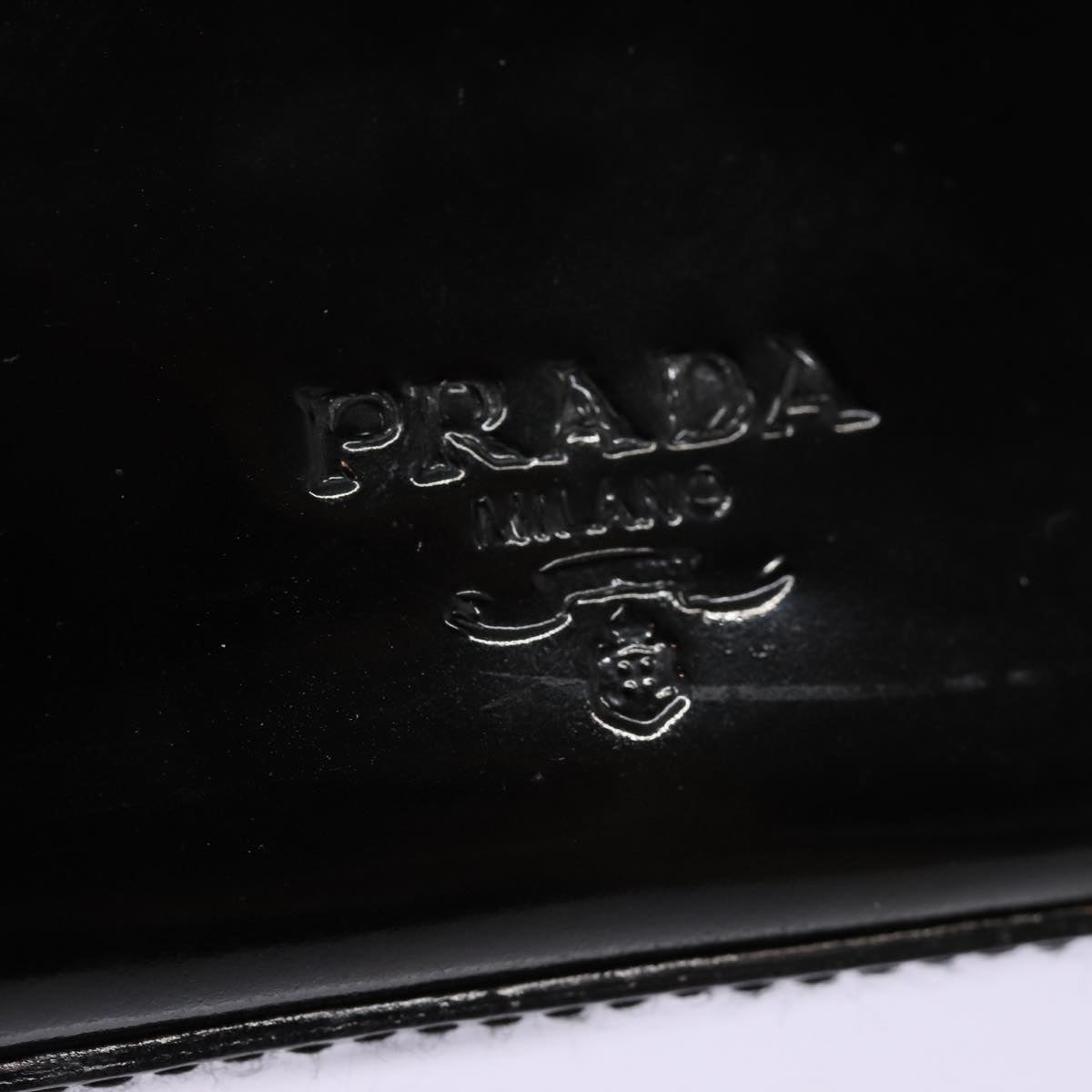 PRADA Tote Bag Enamel Black Auth bs17012