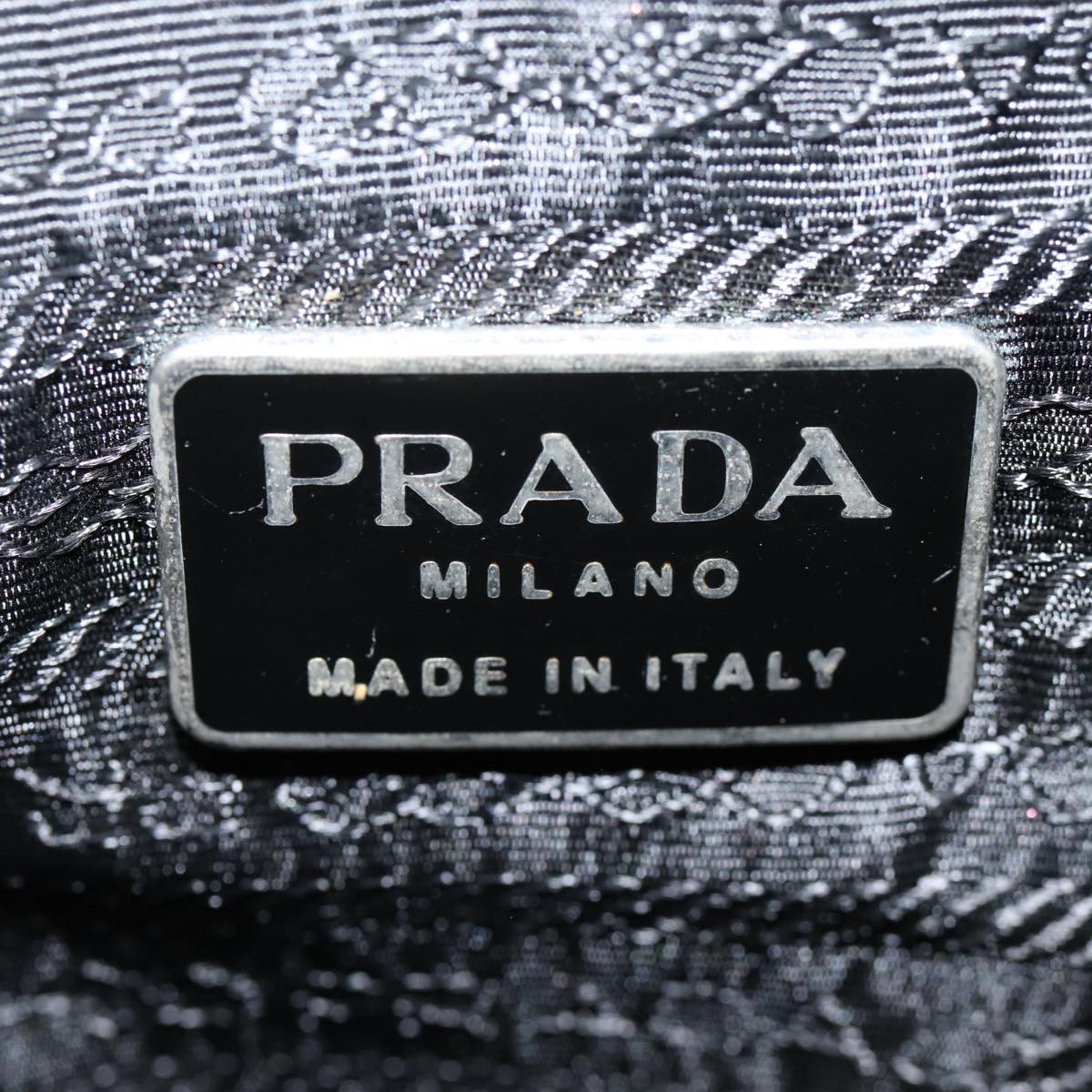 PRADA Tote Bag Enamel Black Auth bs17012