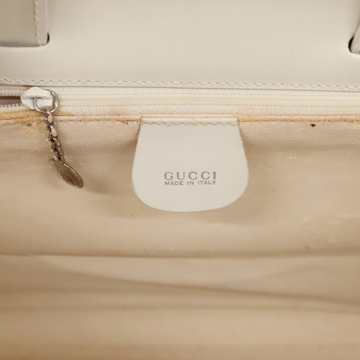 GUCCI Shoulder Bag Vinyl Clear White Silver 001 2058 1772 5 Auth bs17041