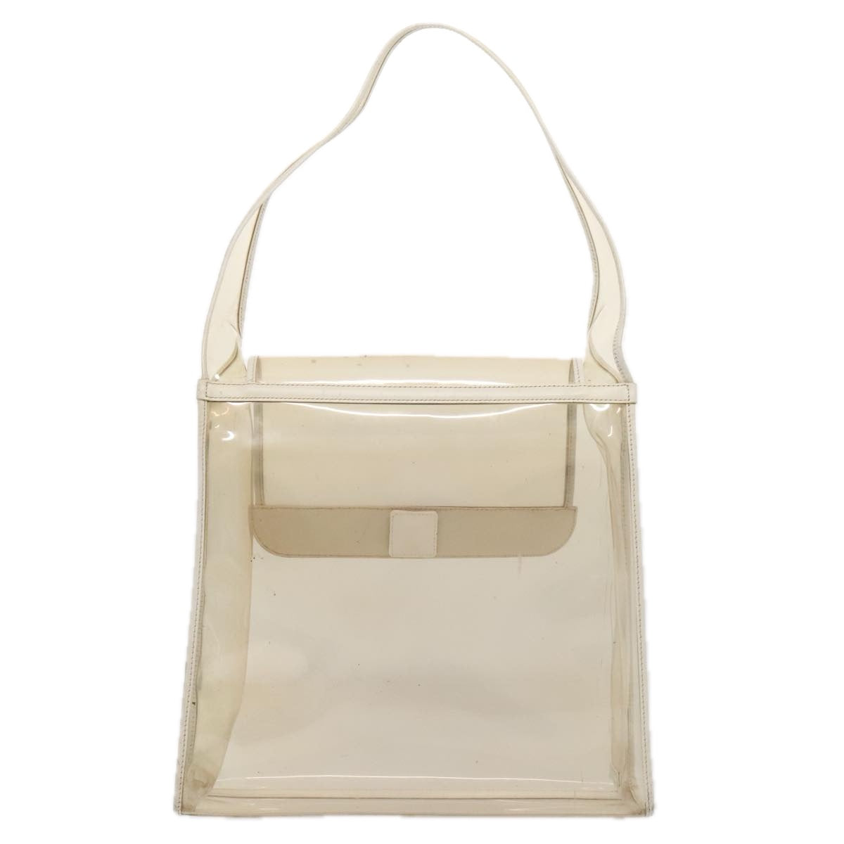 GUCCI Shoulder Bag Vinyl Clear White Silver 001 2058 1772 5 Auth bs17041