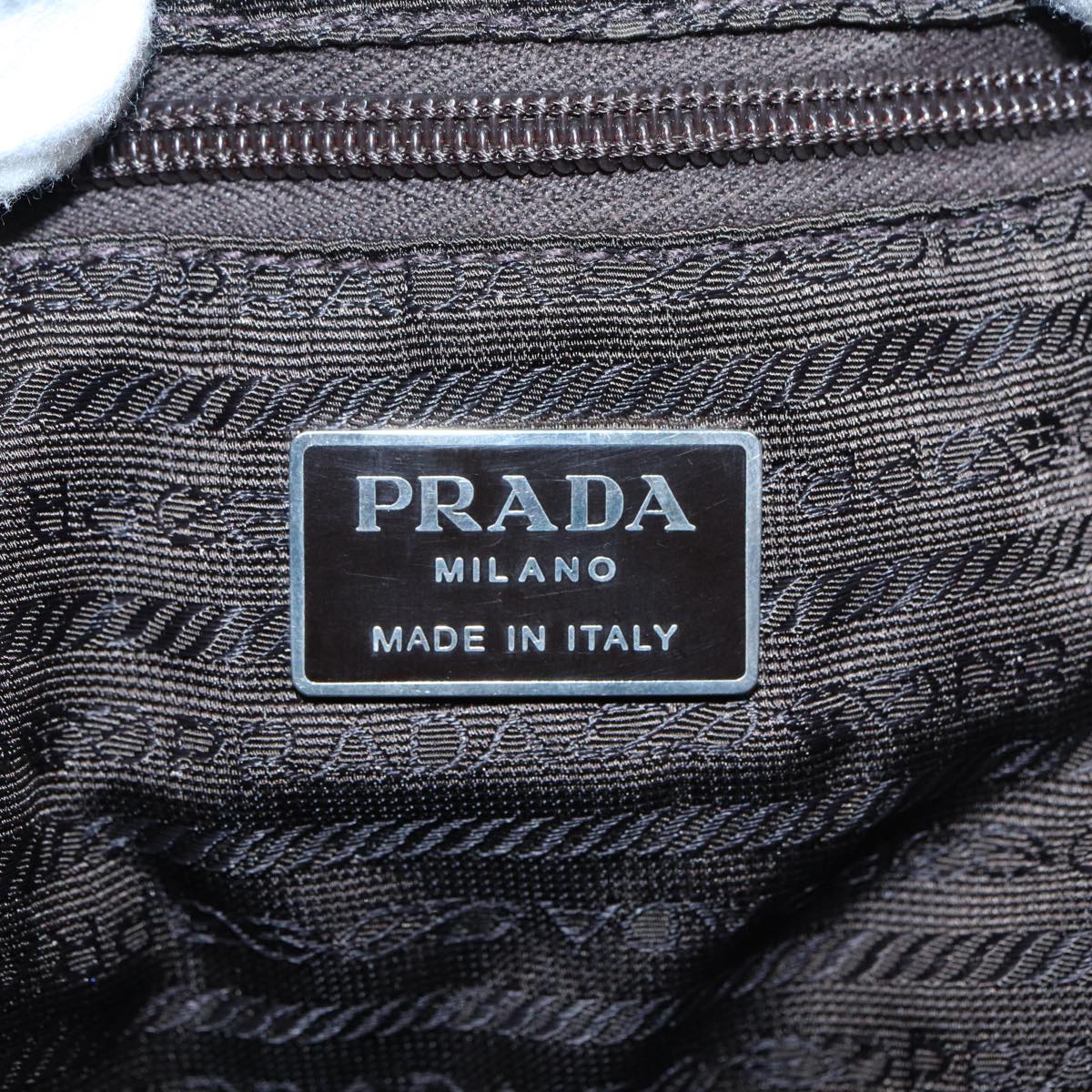 PRADA Backpack Nylon Beige Silver Auth bs17050