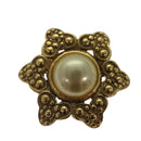 CHANEL Brooch Metal Gold Tone CC Auth bs17053V-2