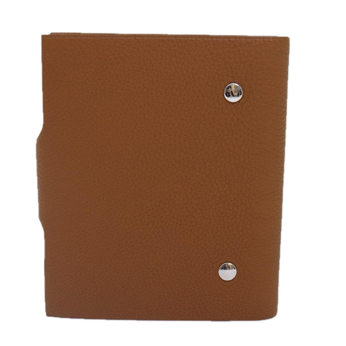 HERMES Yuris PM Day Planner Cover Leather Brown Silver Auth bs17075 - 0