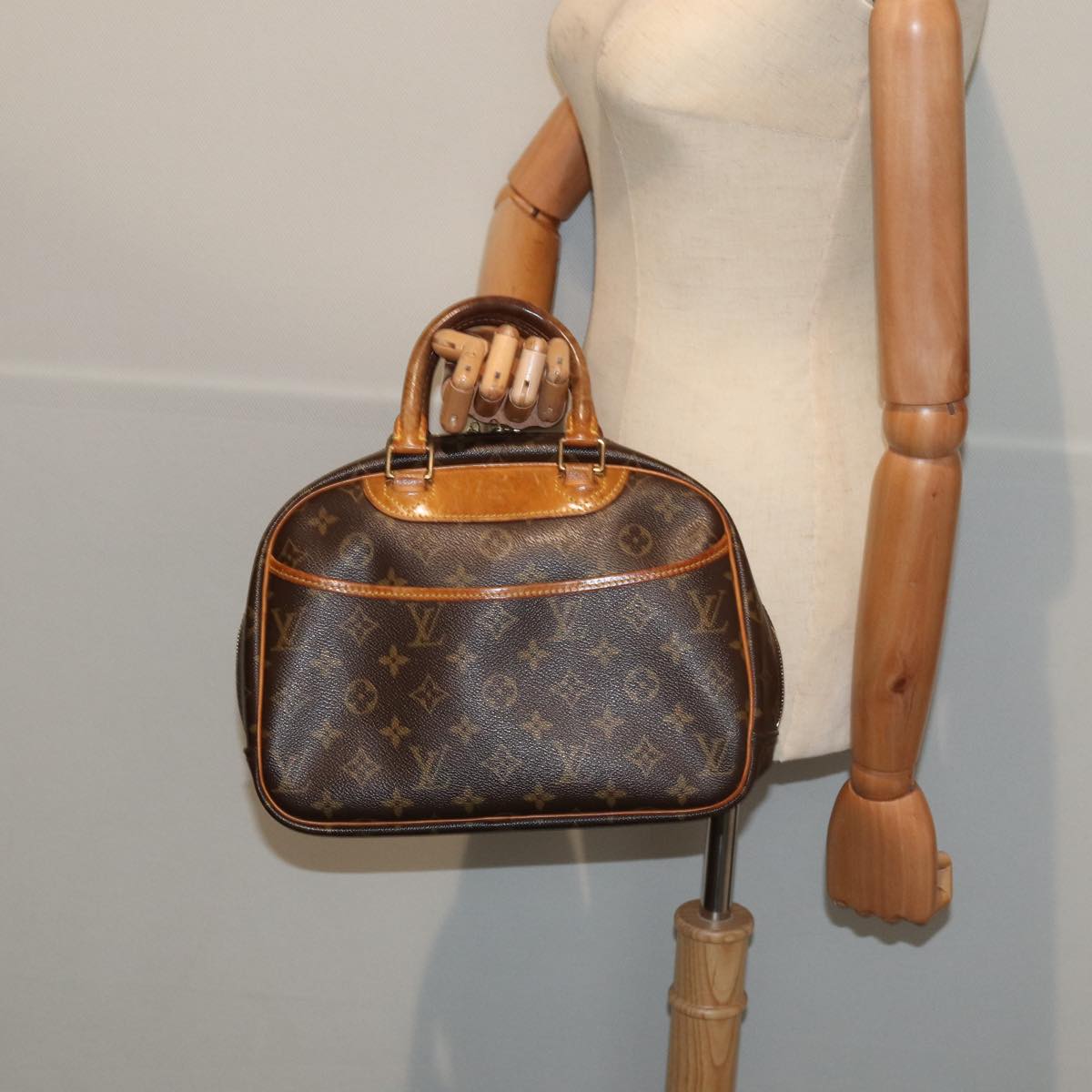 LOUIS VUITTON Monogram Trouville Hand Bag M42228 LV Auth bs17088