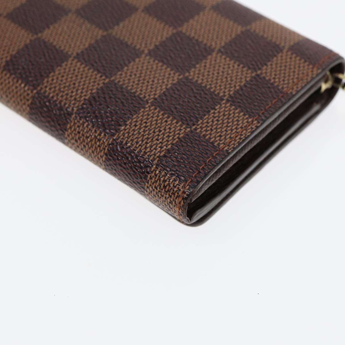 LOUIS VUITTON Damier Ebene Porte Monnaie Billets Tresor N61730 LV Auth bs17091