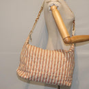 CHANEL Matelasse Chain Crash Shoulder Bag Canvas Red Gold CC Auth bs17125-22