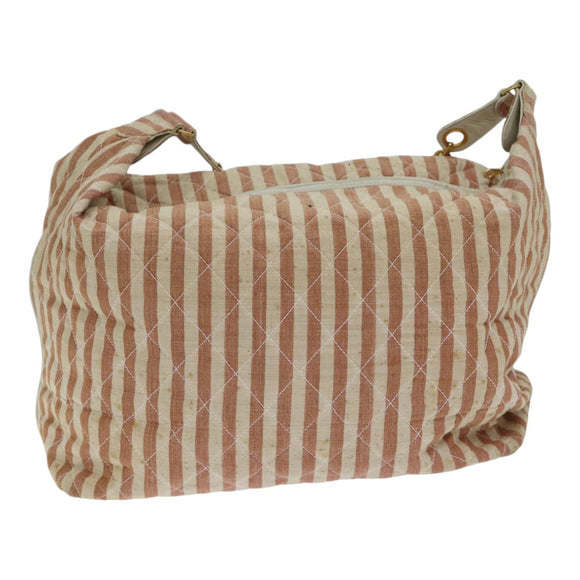 CHANEL Matelasse Chain Crash Shoulder Bag Canvas Red Gold CC Auth bs17125