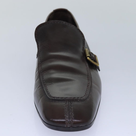 LOUIS VUITTON shoes Leather 7 Brown LV Auth bs17139