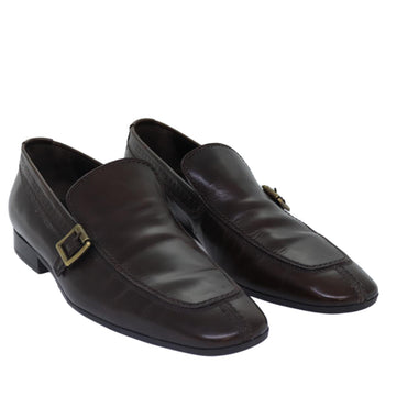 LOUIS VUITTON shoes Leather 7 Brown LV Auth bs17139