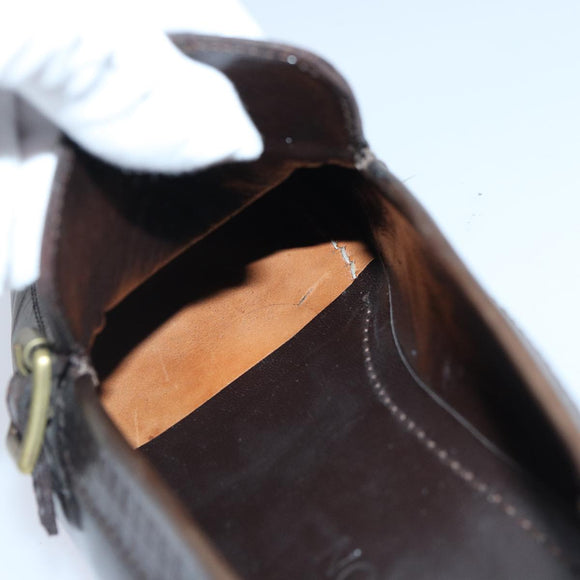 LOUIS VUITTON shoes Leather 7 Brown LV Auth bs17139