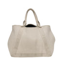 BALENCIAGA Navy Cabas Hand Bag Leather White Silver 339936 Auth bs17140-2