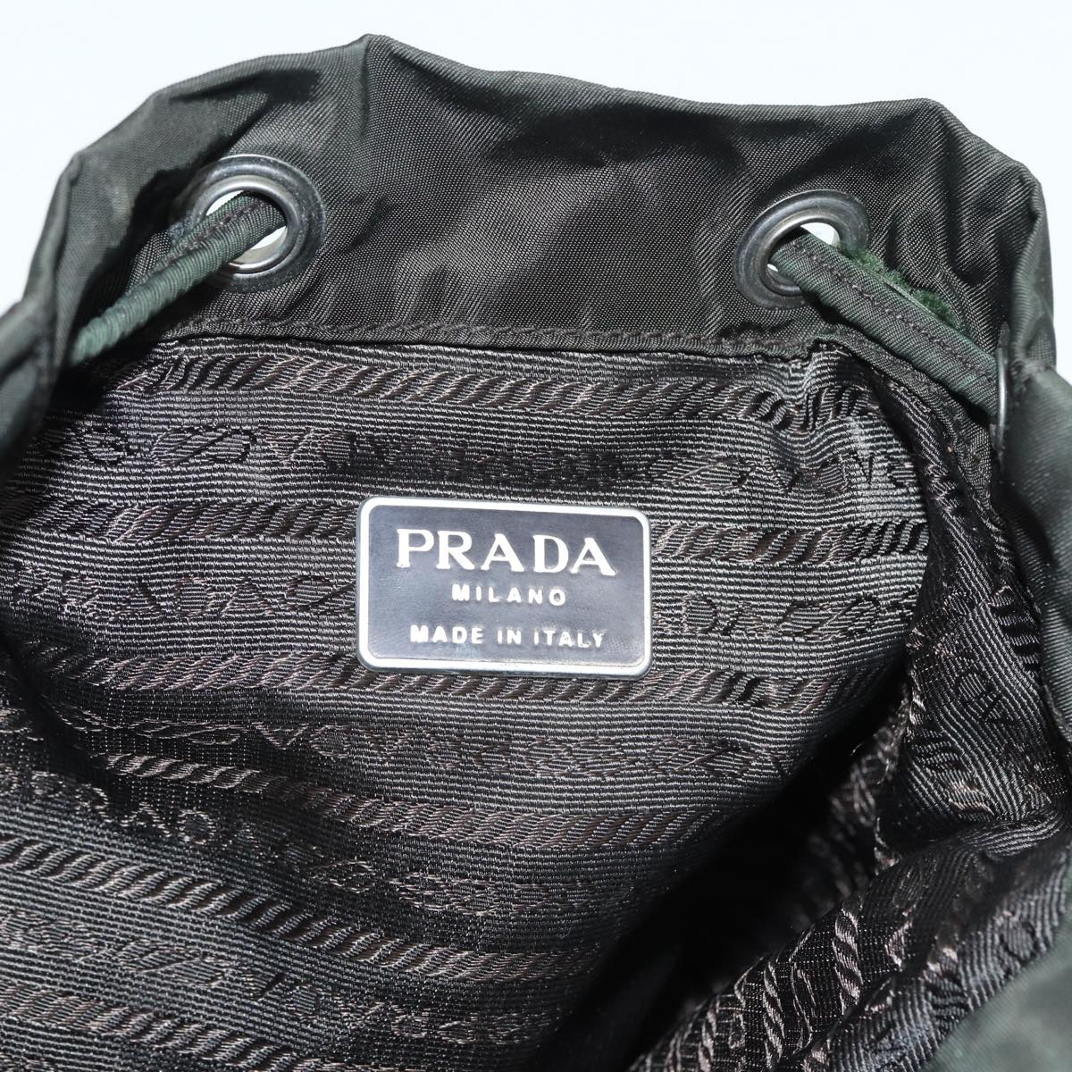 PRADA Backpack Nylon Khaki Auth bs17144