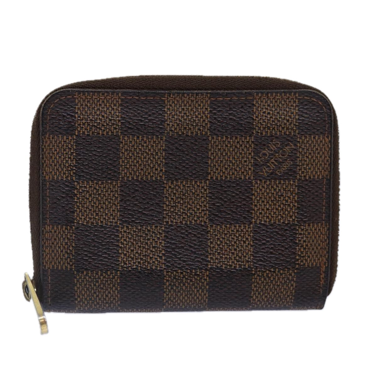 LOUIS VUITTON Damier Ebene Zippy Coin Purse N63070 LV Auth bs17148