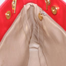 CHANEL Matelasse Chain Shoulder Bag Satin Red Gold CC Auth bs17153-19