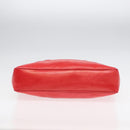 CHANEL Matelasse Chain Shoulder Bag Satin Red Gold CC Auth bs17153-5