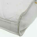 CHANEL Matelasse Shoulder Bag Lamb Skin White Gold CC Auth bs17156-10