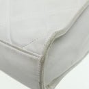 CHANEL Matelasse Shoulder Bag Lamb Skin White Gold CC Auth bs17156-12