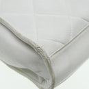 CHANEL Matelasse Shoulder Bag Lamb Skin White Gold CC Auth bs17156-13