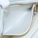 CHANEL Matelasse Shoulder Bag Lamb Skin White Gold CC Auth bs17156-21