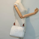 CHANEL Matelasse Shoulder Bag Lamb Skin White Gold CC Auth bs17156-25