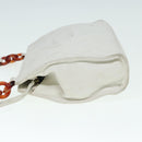 CHANEL Matelasse Shoulder Bag Lamb Skin White Gold CC Auth bs17156-5