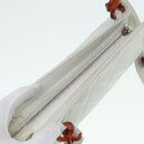 CHANEL Matelasse Shoulder Bag Lamb Skin White Gold CC Auth bs17156-6