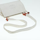 CHANEL Matelasse Shoulder Bag Lamb Skin White Gold CC Auth bs17156-7