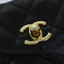 CHANEL Matelasse Chain Waist bag Lamb Skin Black Gold CC Auth bs17157-18