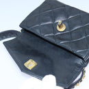 CHANEL Matelasse Chain Waist bag Lamb Skin Black Gold CC Auth bs17157-10