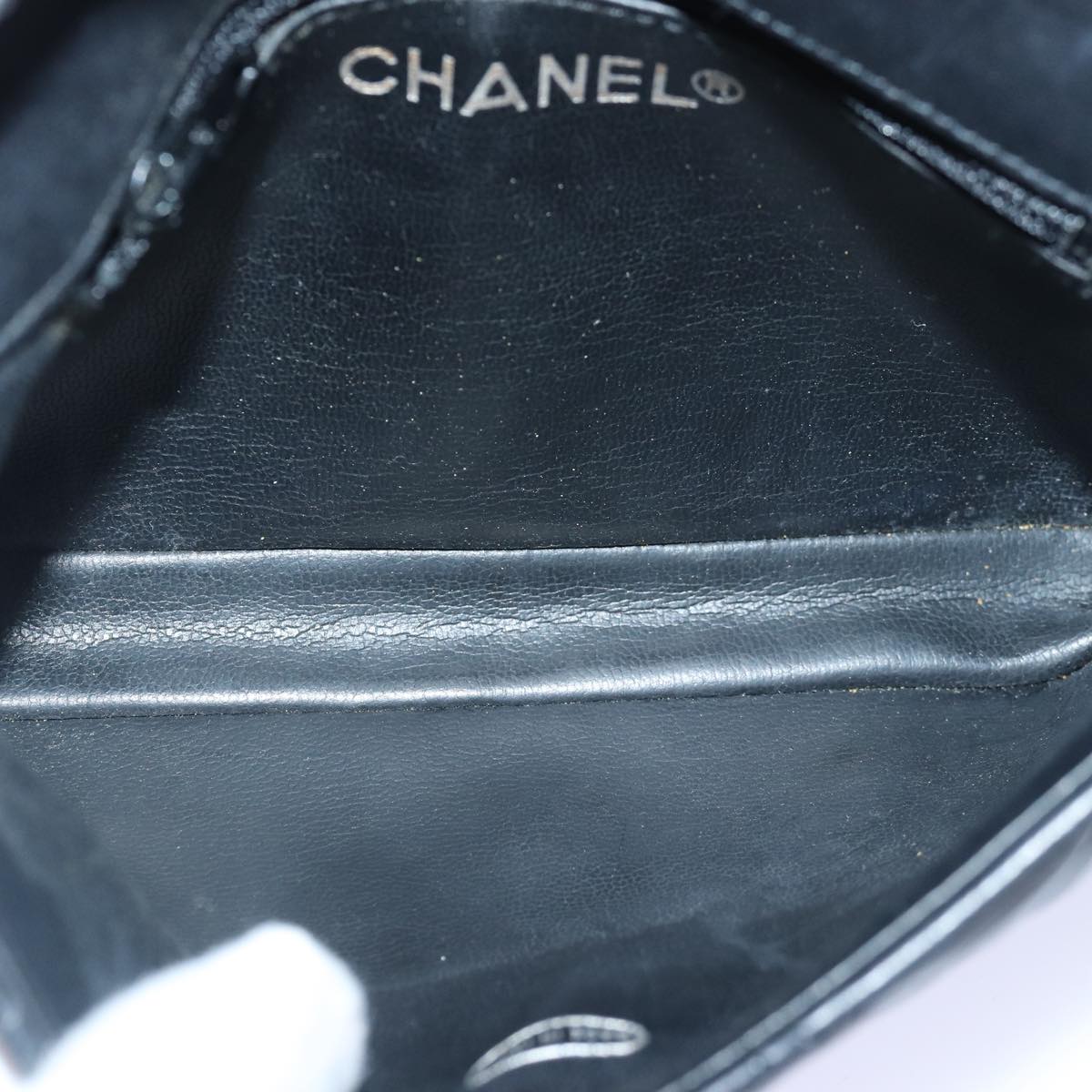 CHANEL Matelasse Chain Waist bag Lamb Skin Black Gold CC Auth bs17157