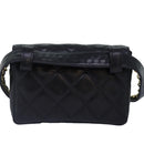 CHANEL Matelasse Chain Waist bag Lamb Skin Black Gold CC Auth bs17157-2