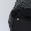 CHANEL Matelasse Hand Bag Calf Skin Black Silver CC Auth bs17167-16