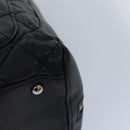 CHANEL Matelasse Hand Bag Calf Skin Black Silver CC Auth bs17167-9