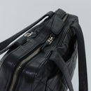 CHANEL Matelasse Hand Bag Calf Skin Black Silver CC Auth bs17167-6